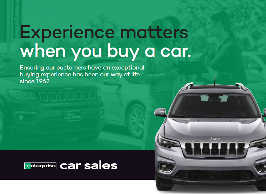 image of vehicle and enterprise car sales logo